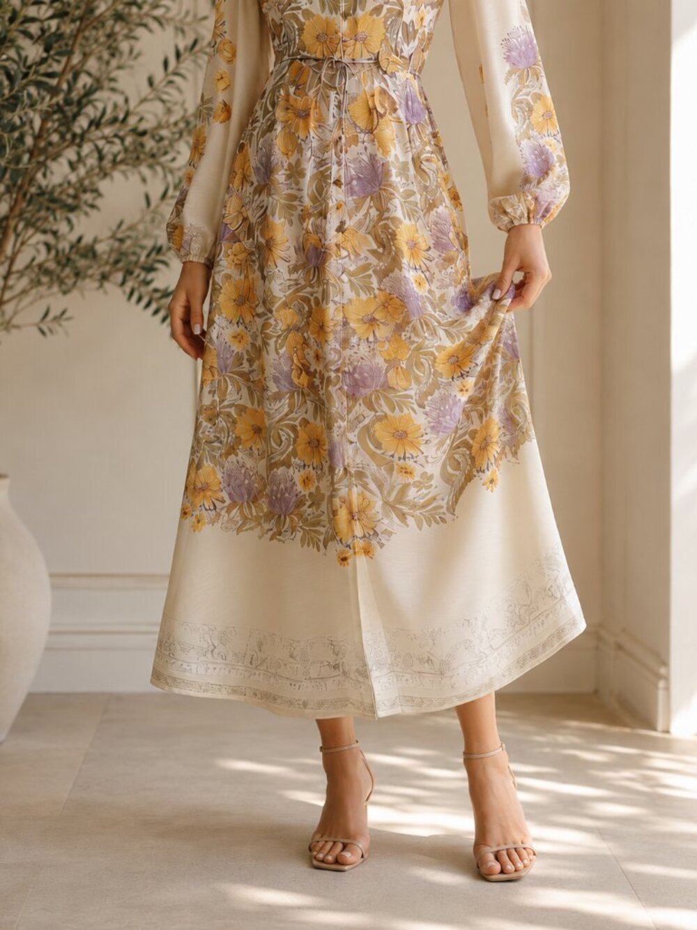 Yellow Floral Maxi Dress - Picture 5 of 5